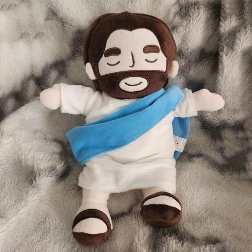 Jeesus pehmolelu 40 cm hengittävä nukkuva lemmikki musiikilla, valolla ja värinöillä pehmeä plyysi rauhoittamiseen ja rauhalliseen uneen