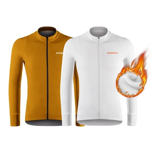 Jersey de ciclismo térmico para hombre con manga larga y cremallera, para ciclismo, deportes y actividades de ocio