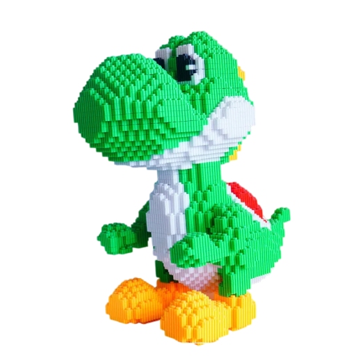 Jeu de construction pour enfants dinosaure mignon 7050 pièces Statue de dinosaure vert 33 x 30 cm Décoration pliable pour chambre d'enfant Âge 6+ Jouet créatif