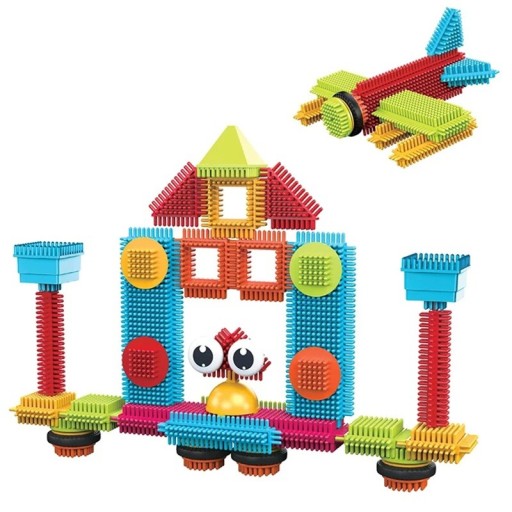 Jeu de construction pour petits enfants 41 pièces Blocs avec poils Pièces douces et souples Jouet éducatif sensoriel Développement de la motricité Blocs colorés