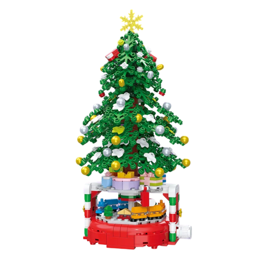 Jeu de construction sapin de Noël vert 27,7 x 14,6 cm 515 pièces Jeu créatif pour enfants Décoration de Noël Développement de la motricité fine