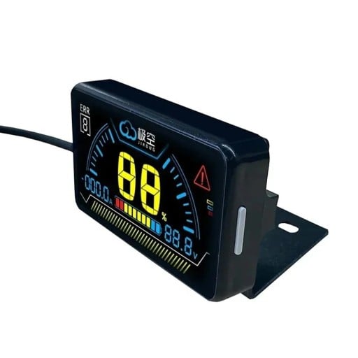 JKBMS 2,3 palce LCD displej pro smart BMS monitorování SOC napětí i proudu 60 x 35 x 10 mm s aktivním tlačítkem černý pro solární úložiště