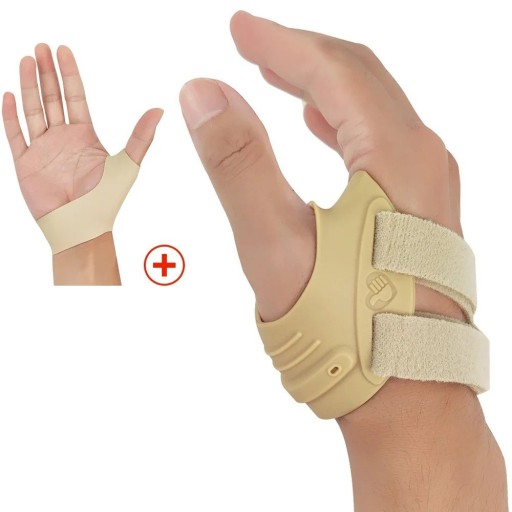 Jobbkézre készült hüvelykujj ortézis fém merevítéssel L-es méret, tenyérkerület 20-24 cm, rugalmas anyag a hüvelykujj stabilizálásához