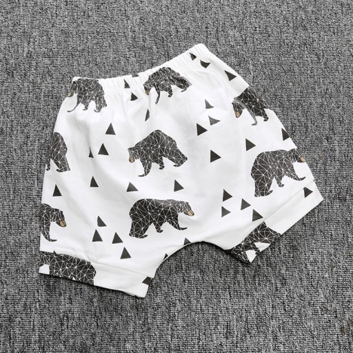 Jongensshort met beren - Wit