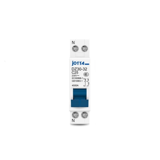 JOTTA DPN 1P+N mini istič MCB 25A 230V 78x19mm Domáci vzduchový spínač Ochrana proti preťaženiu a skratom Bezpečné prevedenie na DIN lištu