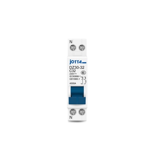 JOTTA DPN 1P+N mini istič MCB 32A 230V 78x19mm Domáci vzduchový spínač Ochrana proti preťaženiu a skratom Bezpečné prevedenie na DIN lištu