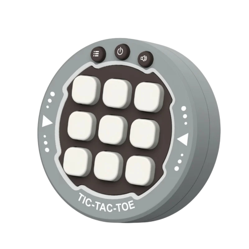 Jouet électronique morpion avec boutons 7,3 cm Jeu logique interactif pour enfants et adultes Version de voyage Signal sonore Écran LED