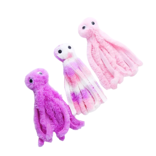 Jouet en peluche pour chats Pieuvre 19 cm Jouet en peluche doux avec tentacules Idéal pour mordiller, chasser et câliner Design mignon