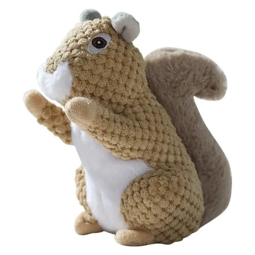 Jouet en peluche qui couine pour chiens Écureuil 19x11 cm Jouet interactif pour chiens Écureuil en peluche résistant pour petits et moyens chiens Jouet à mâcher