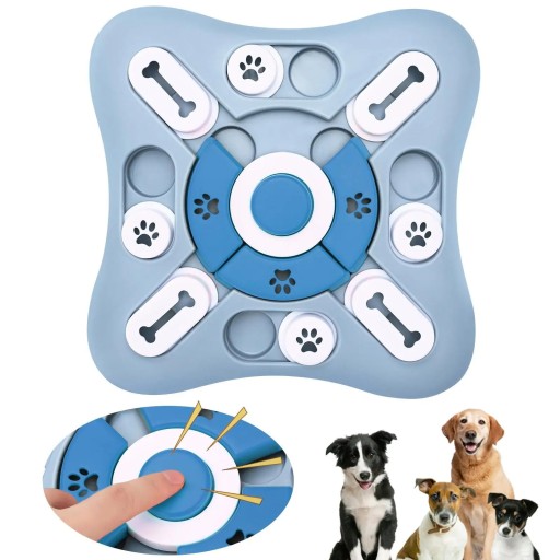 Jouet interactif de puzzle pour chiens et chats avec distributeur de friandises entraînement IQ alimentation lente bol antidérapant