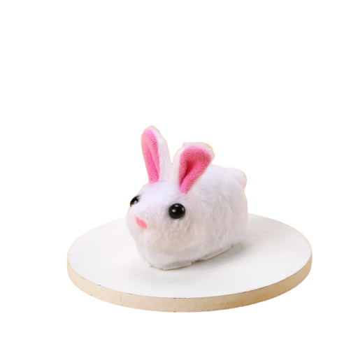 Jouet interactif pour chats en forme de mini lapin Jouets en peluche auto-mouvants Jouets électriques mobiles pour chats Lapin intelligent courant