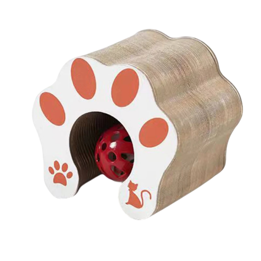 Jouet pour chat en carton ondulé 24x24x10 cm Griffoir, tunnel, balle avec clochette Griffoir résistant pour chats de toutes tailles