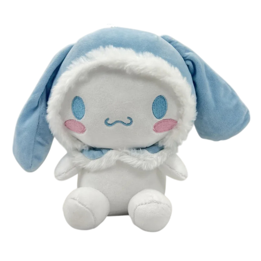 Jucărie moale de plus Cinnamoroll cu pălărie 25 cm Decor drăguț Însoțitor drăgălaș Jucărie pentru copii Cadou original Figurină personaj de pluș