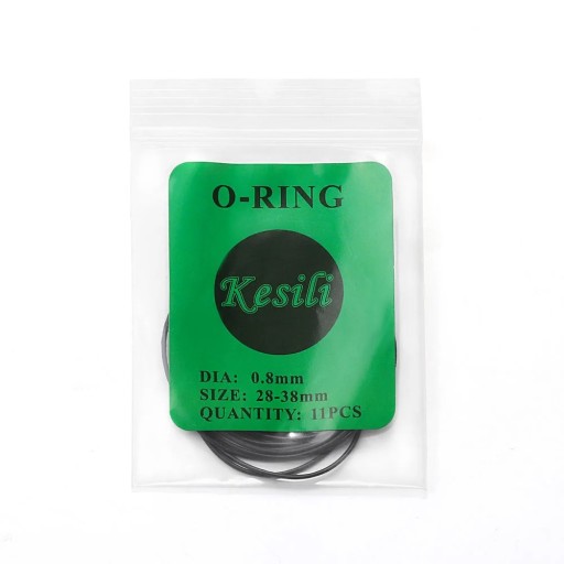 Juego de 11 juntas tóricas para relojes de 0,8 mm de diámetro, 28-38 mm. Para reparar cajas y cristales de relojes. Diseño antiestático. Resistente