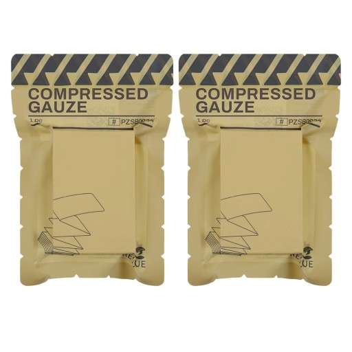Juego de 2 gasas de compresión estériles 11,5x370 cm Gasa médica estéril para primeros auxilios Z-fold Compact para botiquín de primeros auxilios