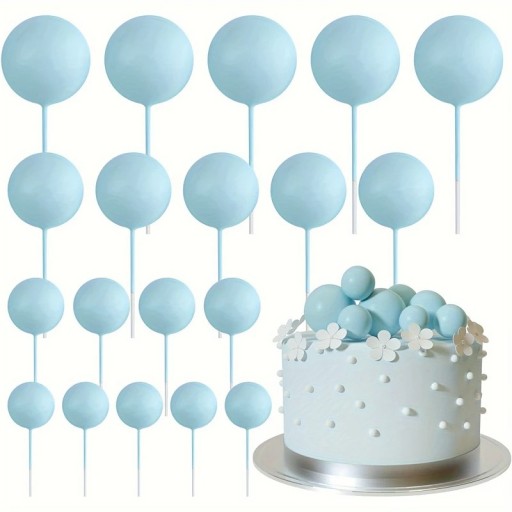 Juego de 20 bolas de espuma para decorar tartas, bolas de colores, para cumpleaños y celebraciones, divertidas decoraciones para dulces.