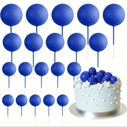 Juego de 20 bolas de espuma para decorar tartas, bolas de colores, para cumpleaños y celebraciones, divertidas decoraciones para dulces.