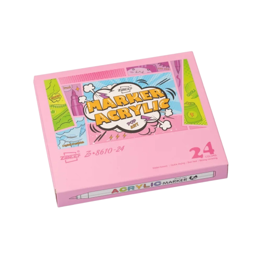Juego de 24 rotuladores y pinceles acrílicos para textiles, piedras, vidrio, cerámica, lienzo. Materiales de arte para hacer tarjetas de felicitación, decoraciones y creaciones hechas a mano.