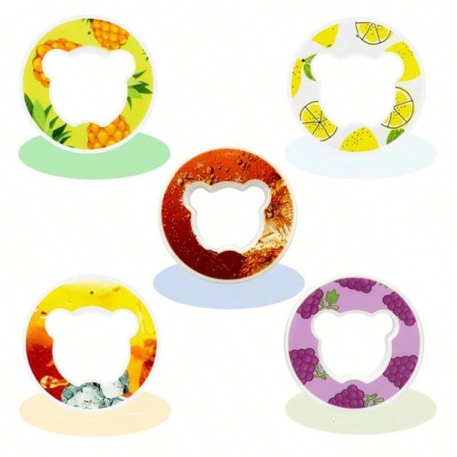 Juego de 5 anillos aromatizadores para botella 4 cm accesorio de plástico para tapa de botella deportiva varios sabores de frutas complemento para botella