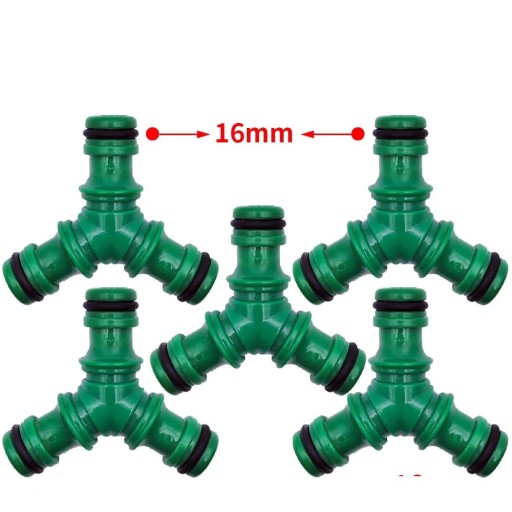 Juego de 5 conectores en Y de tres vías de 1/2 pulgada para manguera de jardín, conectores rápidos, divisores verdes para riego