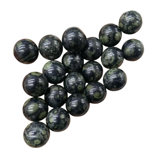 Juego de 5 cuentas de jaspe kambaba natural de 16 mm. Piedras minerales para crear joyas, pulseras, collares y decoraciones.