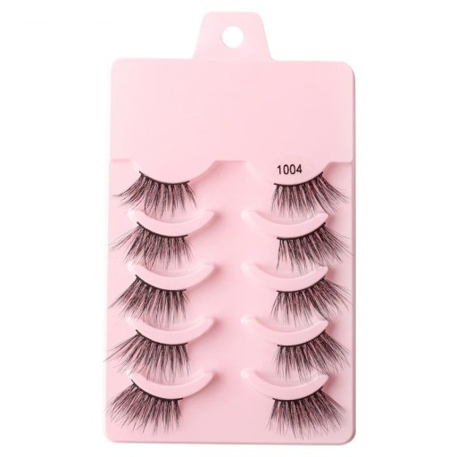 Juego de 5 pares de pestañas postizas Pestañas postizas de media longitud Juego de extensiones de pestañas Pestañas postizas de aspecto natural