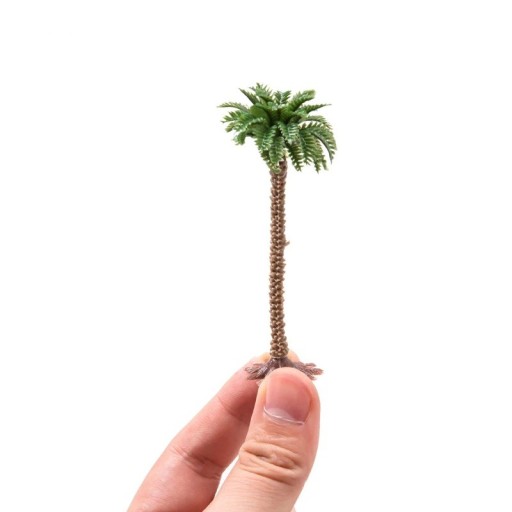 Juego de 5 unidades de palmeras de coco en miniatura de 9 cm Árboles tropicales de plástico Decoración para dioramas y paisajes en miniatura