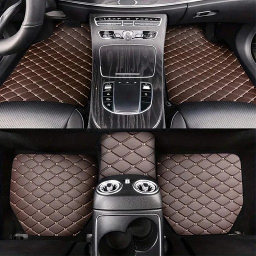 Juego de alfombrillas universales para automóvil 5 piezas Alfombrillas de coche de cuero impermeables Alfombrillas protectoras