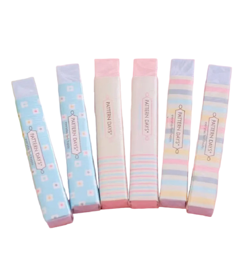 Juego de borradores de colores para niños y estudiantes, 6 piezas, borrador de papel flexible, borrador apto para niños, borradores de lápiz, 1,25 x 0,95 x 8,4 cm