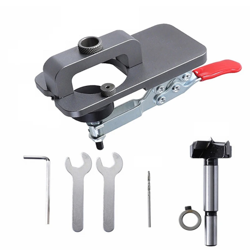 Juego de brocas para bisagras de 35 mm con tope Localizador de bisagras Broca de 2 mm Llave Allen Abridor de agujeros Instalación de bisagras para muebles Madera
