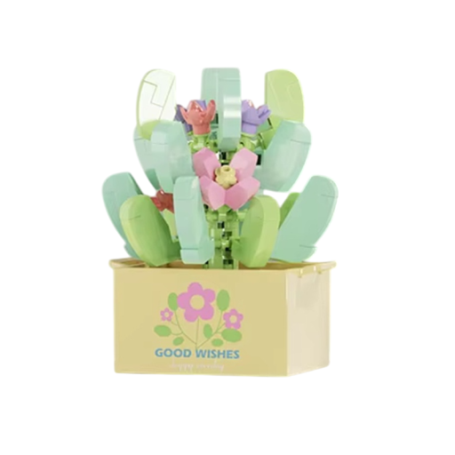 Juego de construcción decorativa 5,2 x 6 x 6,4 cm Flor multicolor en maceta 144 piezas Juguetes creativos modernos para niñas y niños