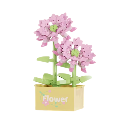 Juego de construcción flores 6.1 x 4 x 10.1 cm Maceta con flor de corona 149 piezas Mini micro ladrillos modelo decorativo de flores para interiores