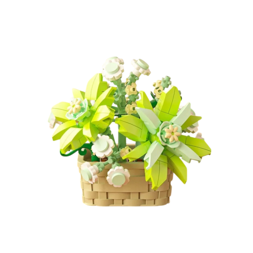 Juego de Construcción Maceta con Arreglo Elegante Modelo Decorativo de Bloques Decoración Estilosa para el Hogar y la Oficina