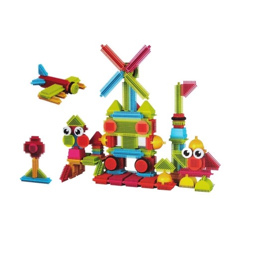 Juego de construcción para niños pequeños 112 piezas Cubos de cerdas Piezas finas y suaves Juguete educativo sensorial Desarrollo motor Bloques de colores