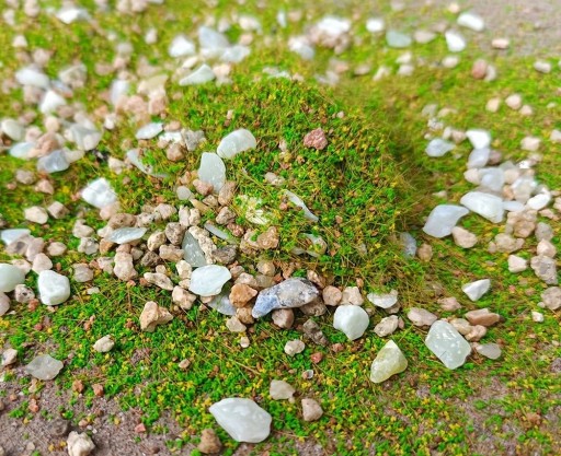 Juego de decoración para la creación de paisajes en miniatura bolsa con césped de piedra vegetación verde y pequeñas piedras para mesa de arena