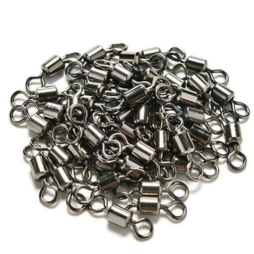 Juego de eslabones giratorios de acero inoxidable para pesca, 50 piezas, eslabones giratorios sólidos para aparejos de pesca, conectores de pesca de acero inoxidable duraderos, accesorios de pesca para pesca en agua dulce y en el mar