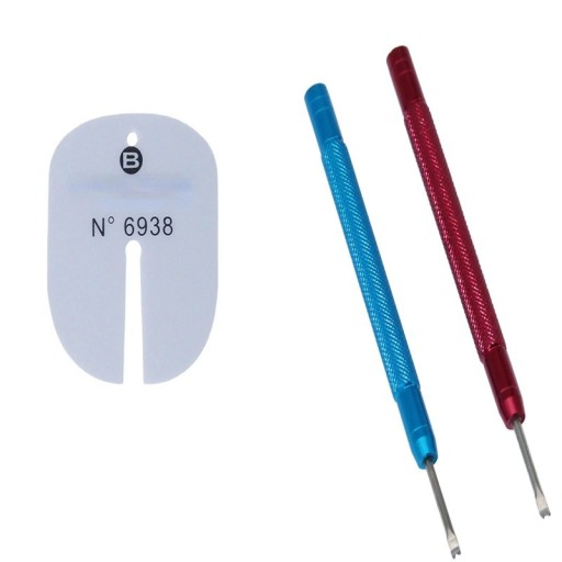 Juego de herramientas para extraer manecillas de reloj, 2 piezas, con disco protector, Bergeon 6938, herramientas de precisión, 9,5 x 0,6 cm, mango