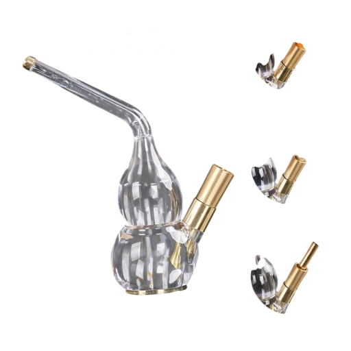 Juego de mini pipa de agua 3 en 1 106 mm latón acrílico bocas 5.2–8 mm bong de agua compacto filtración de humo para cigarrillos y tabaco