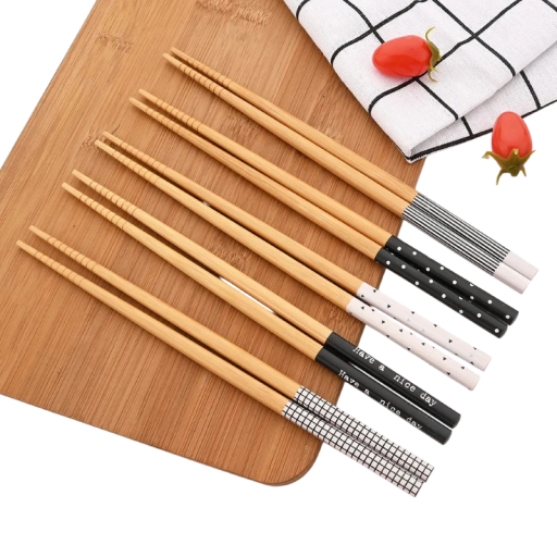 Juego de palillos de bambú para sushi 5 pares Palillos japoneses antideslizantes para fideos y hot pot Palillos chinos reutilizables utensilios de cocina
