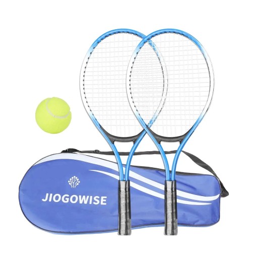 Juego de raquetas de tenis para niños 2 raquetas y una pelota de tenis Marco de aleación Bolsa para raquetas con correa Para principiantes En canchas de tenis