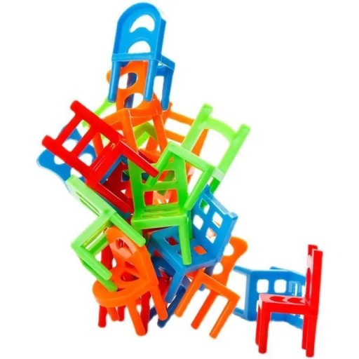 Juego de silla de equilibrio para niños Mini silla que cae 18 piezas