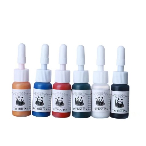 Juego de tintas para tatuajes profesionales, 5 ml, 6 colores, tintas para tatuajes de colores, pigmentos de calidad, tintas permanentes para tatuajes, suministros para tatuajes