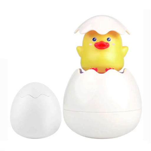 Juguete de ducha de baño de 9 x 14 cm Juguete interactivo en forma de huevo con patito Juguete de baño para niños Bañera Jugando con agua