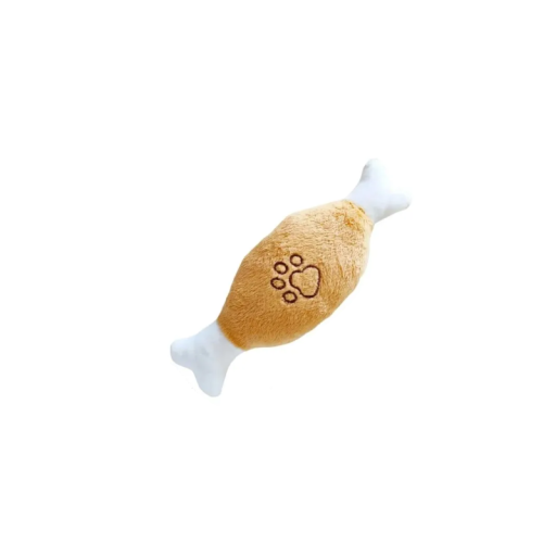 Juguete de peluche para perros en forma de muslo de pollo 19 x 7 cm Juguete de peluche para perros en forma de muslo de pollo 19 x 7 cm