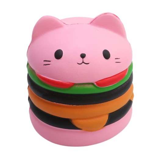 Juguete para apretar con forma de hamburguesa para gatos
