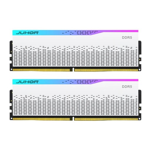 JUHOR DDR5 32GB RAM 2x16GB 6000MHz 6400MHz RGB PC5 DIMM Gaming Μνήμη Λευκή για Υπολογιστές με Υψηλή Απόδοση και Σύγχρονο Σχεδιασμό