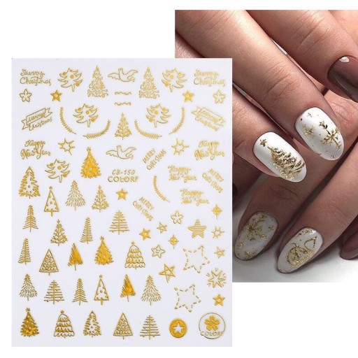 Jul 3D nagelklistermärken N982