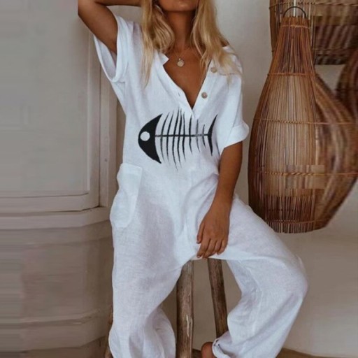 Jumpsuit för kvinnor med fisk