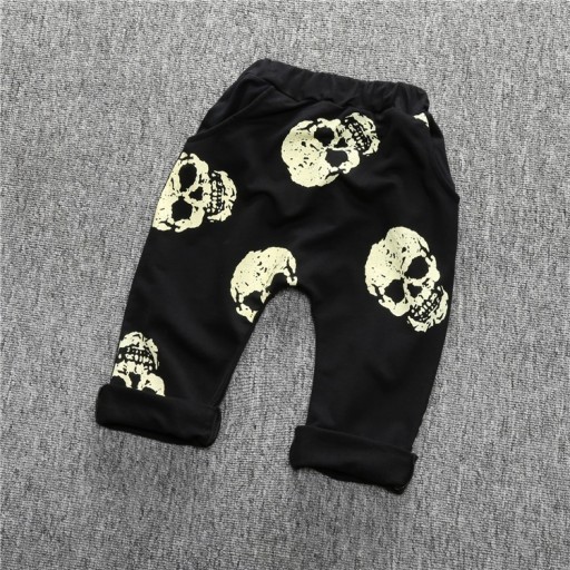 Jungen-Jogginghose mit Totenkopf-Print – Schwarz