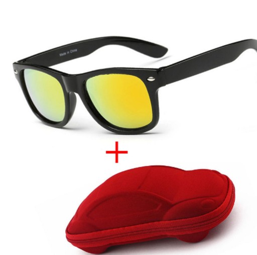 Jungen-Sonnenbrille mit rotem Gehäuse J2535